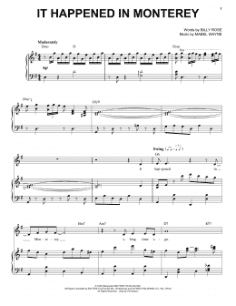 page one of It Happened In Monterey (Piano & Vocal)