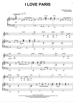 page one of I Love Paris (Piano & Vocal)