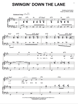 page one of Swingin' Down The Lane (Piano & Vocal)