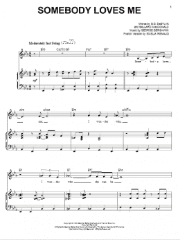 page one of Somebody Loves Me (Piano & Vocal)