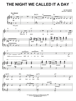page one of The Night We Called It A Day (Piano & Vocal)