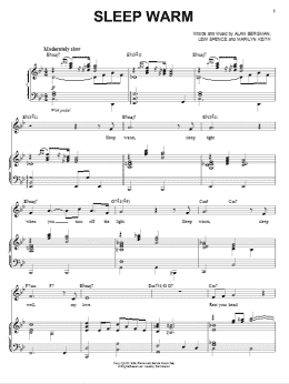 page one of Sleep Warm (Piano & Vocal)