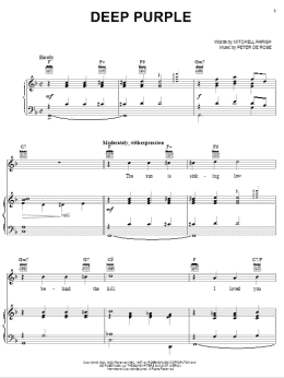 page one of Deep Purple (Piano, Vocal & Guitar Chords (Right-Hand Melody))