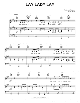 page one of Lay Lady Lay (Piano, Vocal & Guitar Chords (Right-Hand Melody))