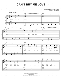 page one of Can't Buy Me Love (Easy Piano)