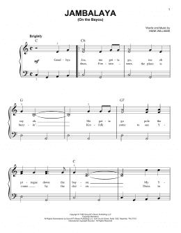 page one of Jambalaya (On The Bayou) (Very Easy Piano)