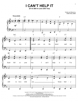 page one of I Can't Help It (If I'm Still In Love With You) (Very Easy Piano)