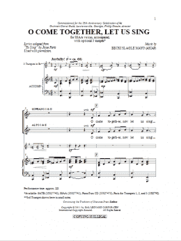 page one of O Come Together, Let Us Sing (SSA Choir)