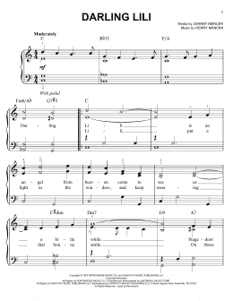 page one of Darling Lili (Easy Piano)