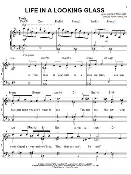 page one of Life In A Looking Glass (Easy Piano)