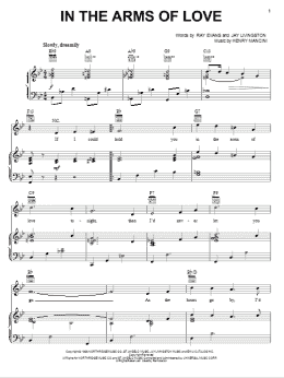 page one of In The Arms Of Love (Piano, Vocal & Guitar Chords (Right-Hand Melody))