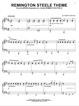 page one of Remington Steele Theme (Piano Solo)
