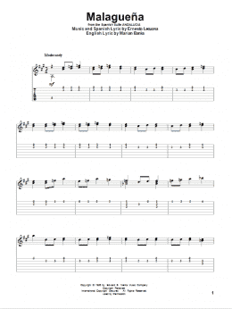 page one of Malaguena (Guitar Tab (Single Guitar))