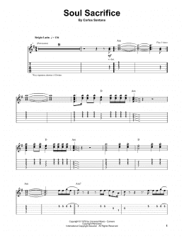 page one of Soul Sacrifice (Guitar Tab (Single Guitar))