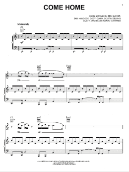 page one of Come Home (Piano, Vocal & Guitar Chords (Right-Hand Melody))