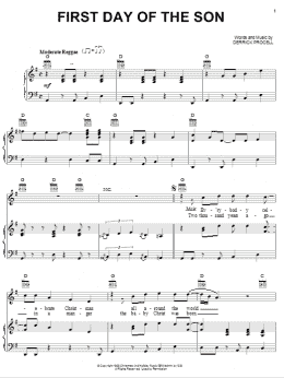 page one of First Day Of The Son (Piano, Vocal & Guitar Chords (Right-Hand Melody))