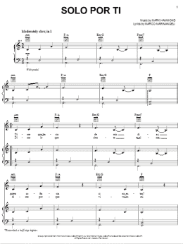 page one of Solo Por Ti (Piano, Vocal & Guitar Chords (Right-Hand Melody))