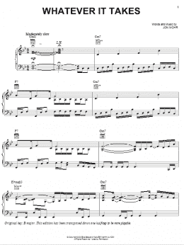page one of Whatever It Takes (Piano, Vocal & Guitar Chords (Right-Hand Melody))