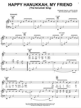 page one of Happy Hanukkah, My Friend (The Hanukkah Song) (Piano, Vocal & Guitar Chords (Right-Hand Melody))