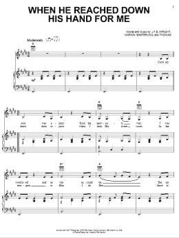 page one of When He Reached Down His Hand For Me (Piano, Vocal & Guitar Chords (Right-Hand Melody))