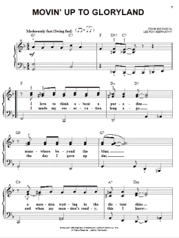page one of Movin' Up To Gloryland (Easy Piano)