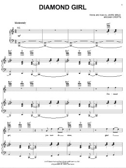 page one of Diamond Girl (Piano, Vocal & Guitar Chords (Right-Hand Melody))