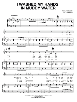 page one of I Washed My Hands In Muddy Water (Piano, Vocal & Guitar Chords (Right-Hand Melody))