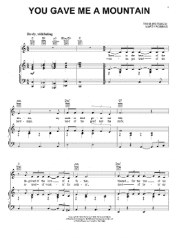 page one of You Gave Me A Mountain (Piano, Vocal & Guitar Chords (Right-Hand Melody))