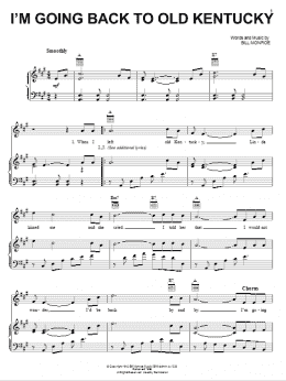 page one of I'm Goin' Back To Old Kentucky (Piano, Vocal & Guitar Chords (Right-Hand Melody))