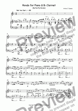 page one of Rondo for Piano & Bb Clarinet