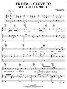page one of I'd Really Love To See You Tonight (Piano, Vocal & Guitar Chords (Right-Hand Melody))