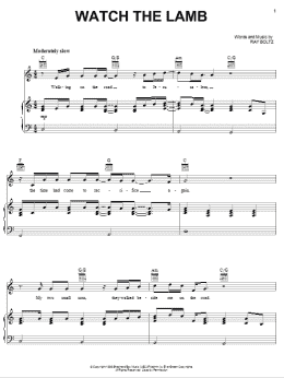 page one of Watch The Lamb (Piano, Vocal & Guitar Chords (Right-Hand Melody))