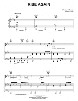 page one of Rise Again (Piano, Vocal & Guitar Chords (Right-Hand Melody))