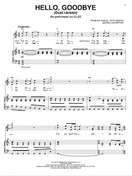 page one of Hello, Goodbye (Vocal Duet) (Piano & Vocal)