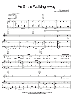 page one of As She's Walking Away (Piano, Vocal & Guitar Chords (Right-Hand Melody))