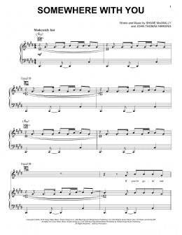 page one of Somewhere With You (Piano, Vocal & Guitar Chords (Right-Hand Melody))