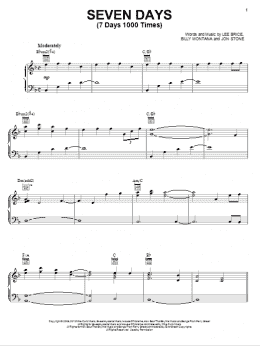 page one of Seven Days (7 Days 1000 Times) (Piano, Vocal & Guitar Chords (Right-Hand Melody))