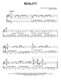 page one of Reality (Piano, Vocal & Guitar Chords (Right-Hand Melody))