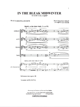 page one of In The Bleak Midwinter (SATB Choir)