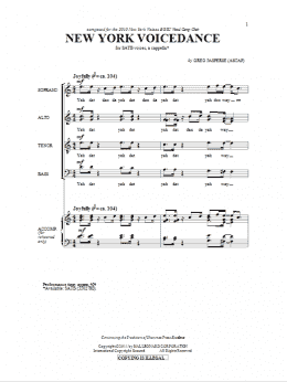 page one of NY Voicedance (SATB Choir)