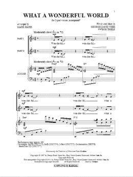 page one of What A Wonderful World (arr. Mark Hayes) (2-Part Choir)