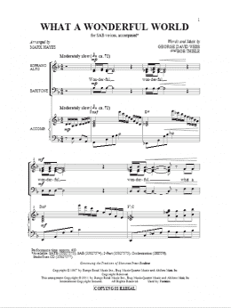 page one of What A Wonderful World (SAB Choir)