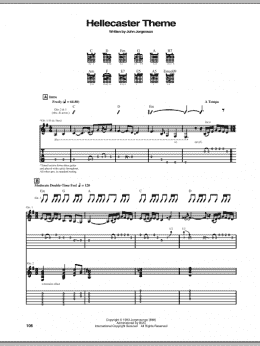 page one of Hellecaster Theme (Guitar Tab)