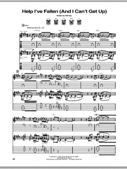 page one of Help I've Fallen (And I Can't Get Up) (Guitar Tab)