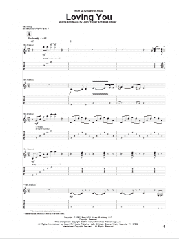 page one of Loving You (Guitar Tab)