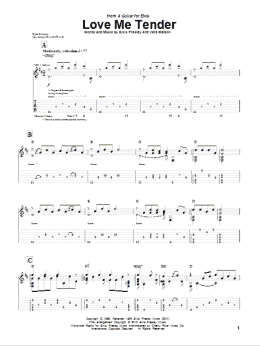 page one of Love Me Tender (Guitar Tab)