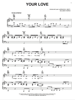 page one of Your Love (Piano, Vocal & Guitar Chords (Right-Hand Melody))