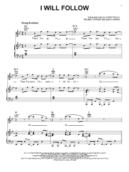 page one of I Will Follow (Piano, Vocal & Guitar Chords (Right-Hand Melody))