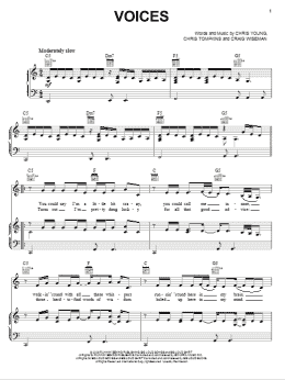 page one of Voices (Piano, Vocal & Guitar Chords (Right-Hand Melody))
