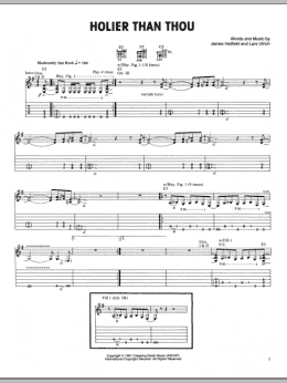 page one of Holier Than Thou (Guitar Tab)